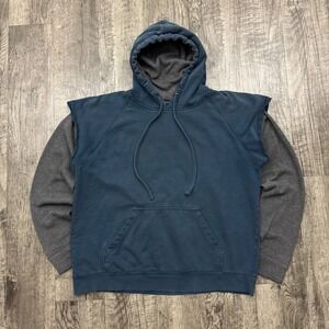 Y2K Everlast Double Layered Cut Off Thermal Hoodie